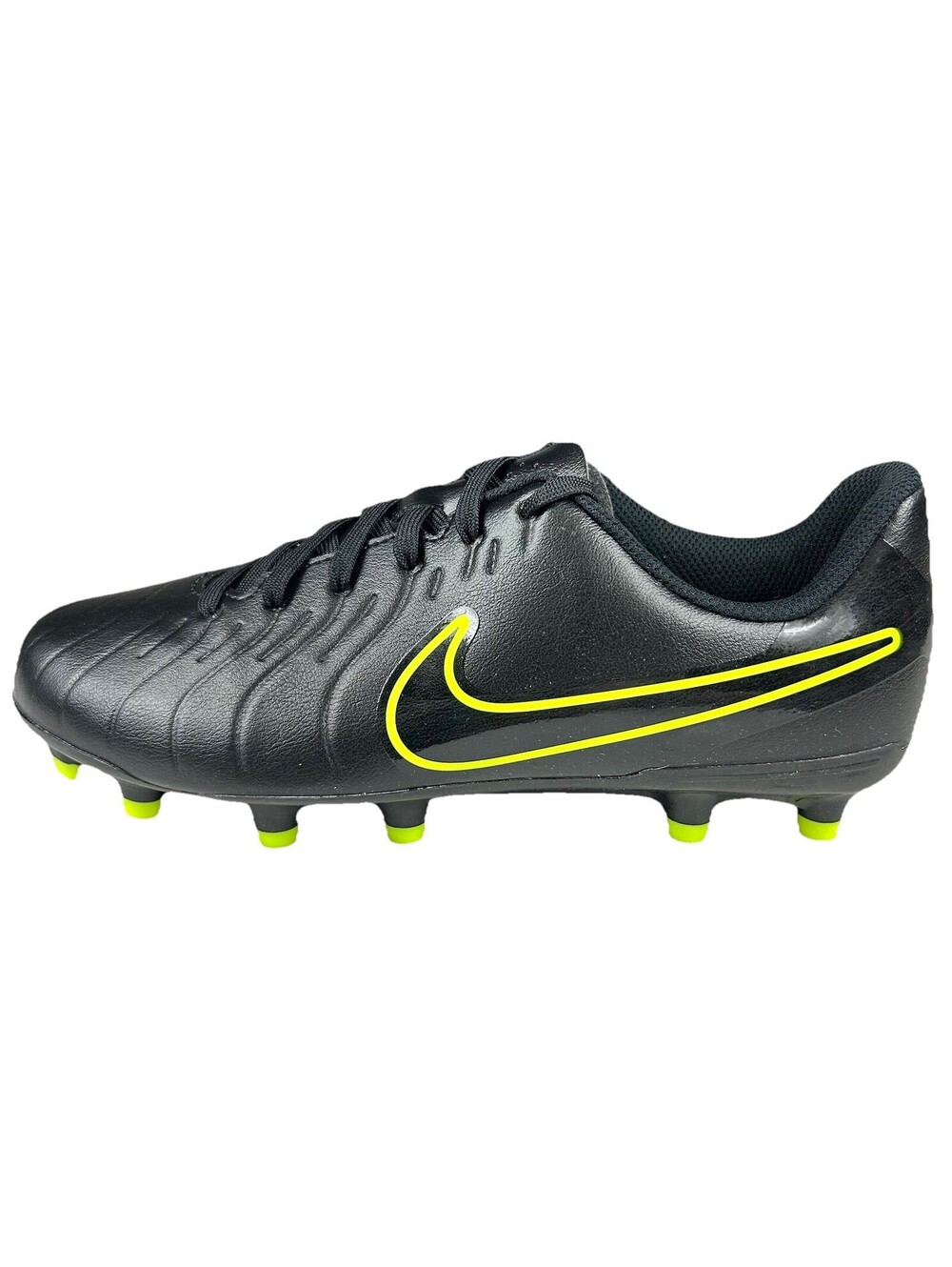 Nike Jr. Legend 10 Club FG/MG Soccer Cleats Youth Size 5Y Black/Volt New In Box